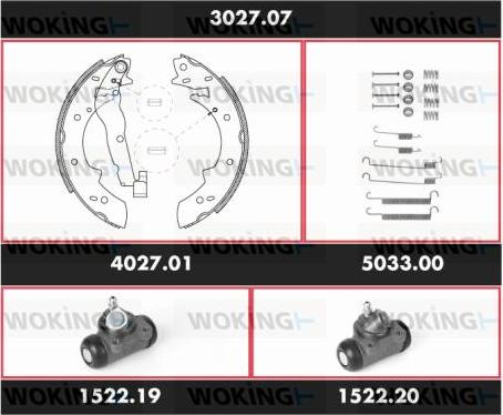 Woking 3027.07 - Комплект гальм, барабанний механізм avtolavka.club