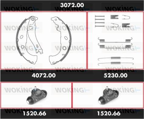 Woking 3072.00 - Комплект гальм, барабанний механізм avtolavka.club