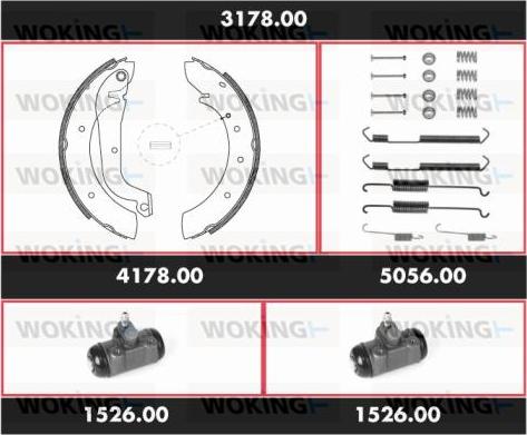 Woking 3178.00 - Комплект гальм, барабанний механізм avtolavka.club