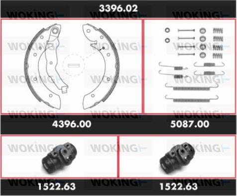 Woking 3396.02 - Комплект гальм, барабанний механізм avtolavka.club