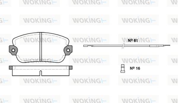 Woking P1243.02 - Гальмівні колодки, дискові гальма avtolavka.club