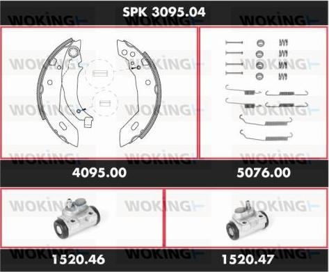 Woking SPK 3095.04 - Комплект гальм, барабанний механізм avtolavka.club