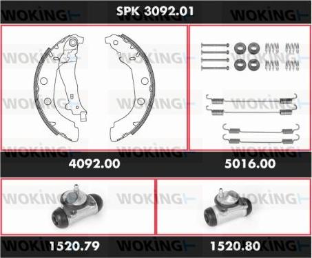 Woking SPK 3092.01 - Комплект гальм, барабанний механізм avtolavka.club