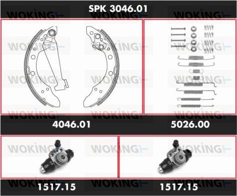 Woking SPK 3046.01 - Комплект гальм, барабанний механізм avtolavka.club