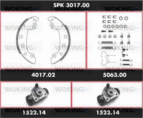 Woking SPK 3017.00 - Комплект гальм, барабанний механізм avtolavka.club