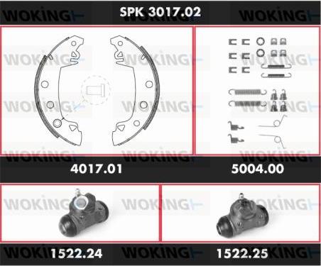 Woking SPK 3017.02 - Комплект гальм, барабанний механізм avtolavka.club