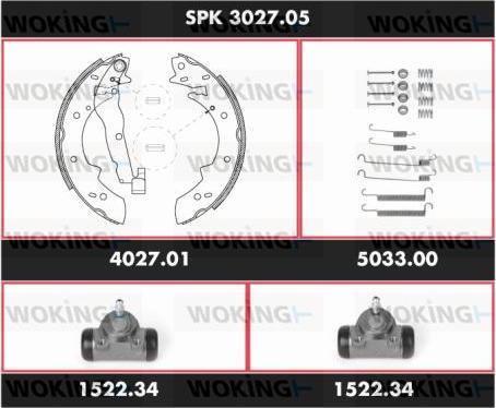 Woking SPK 3027.05 - Комплект гальм, барабанний механізм avtolavka.club