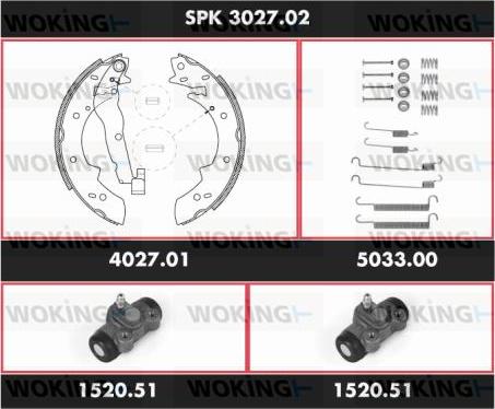 Woking SPK 3027.02 - Комплект гальм, барабанний механізм avtolavka.club