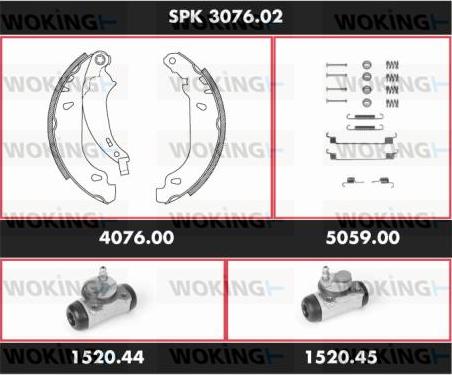 Woking SPK 3076.02 - Комплект гальм, барабанний механізм avtolavka.club