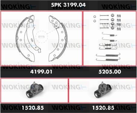 Woking SPK 3199.04 - Комплект гальм, барабанний механізм avtolavka.club