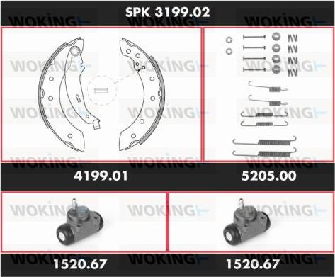 Woking SPK 3199.02 - Комплект гальм, барабанний механізм avtolavka.club