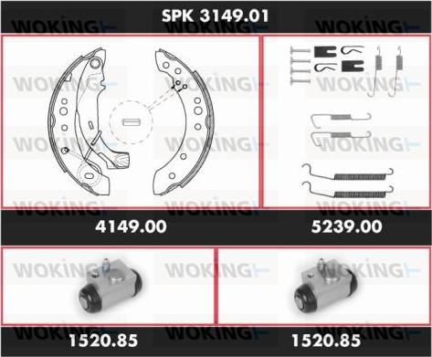 Woking SPK 3149.01 - Комплект гальм, барабанний механізм avtolavka.club