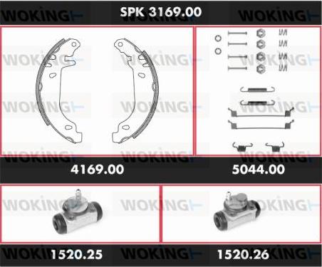 Woking SPK 3169.00 - Комплект гальм, барабанний механізм avtolavka.club