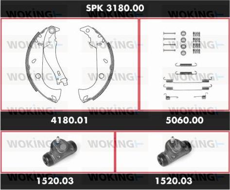 Woking SPK 3180.00 - Комплект гальм, барабанний механізм avtolavka.club