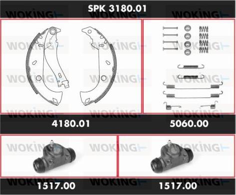 Woking SPK 3180.01 - Комплект гальм, барабанний механізм avtolavka.club