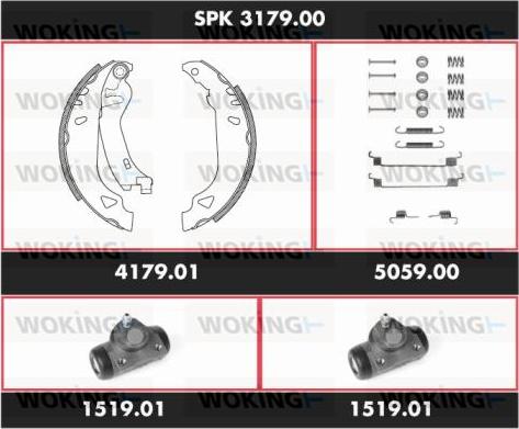 Woking SPK 3179.00 - Комплект гальм, барабанний механізм avtolavka.club