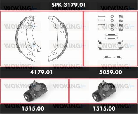 Woking SPK 3179.01 - Комплект гальм, барабанний механізм avtolavka.club