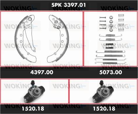 Woking SPK 3397.01 - Комплект гальм, барабанний механізм avtolavka.club