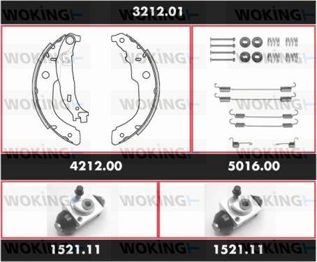 Woking SPK 3212.01 - Комплект гальм, барабанний механізм avtolavka.club