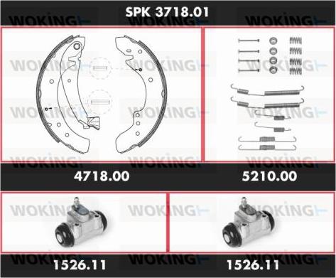 Woking SPK 3718.01 - Комплект гальм, барабанний механізм avtolavka.club