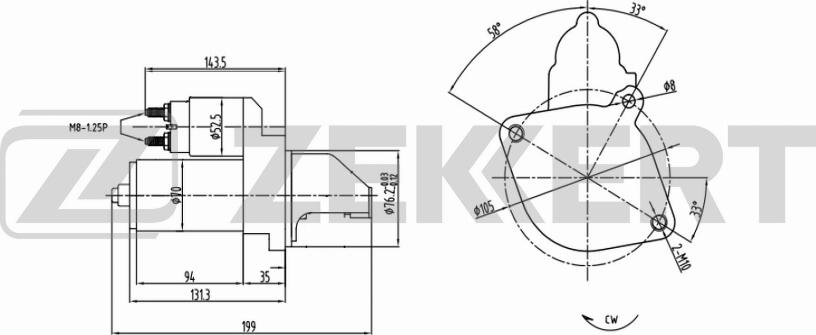 Zekkert AN-1019 - Стартер avtolavka.club