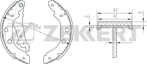 Zekkert BK-4445 - Комплект гальм, барабанний механізм avtolavka.club