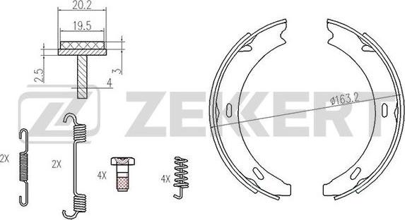 Zekkert BK-4440 - Комплект гальм, барабанний механізм avtolavka.club