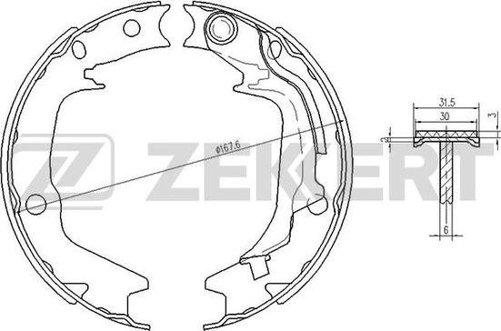 Zekkert BK-4442 - Комплект гальм, барабанний механізм avtolavka.club