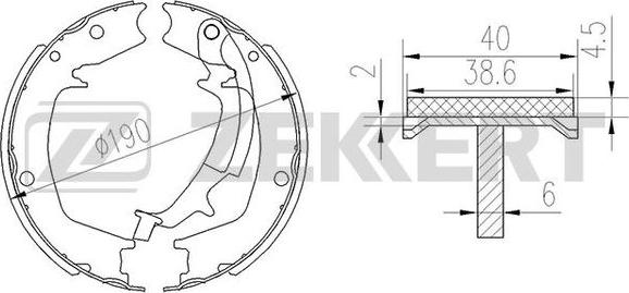 Zekkert BK-4451 - Комплект гальм, барабанний механізм avtolavka.club