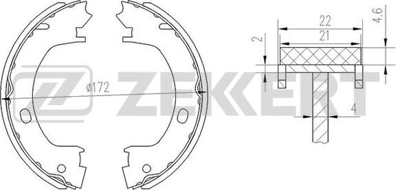 Zekkert BK-4452 - Комплект гальм, барабанний механізм avtolavka.club