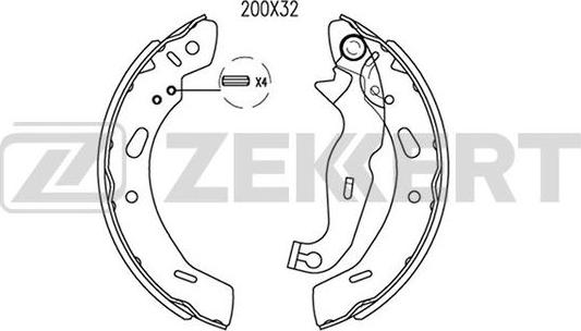 Zekkert BK-4095 - Комплект гальм, барабанний механізм avtolavka.club