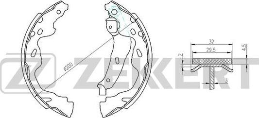 Zekkert BK-4098 - Комплект гальм, барабанний механізм avtolavka.club