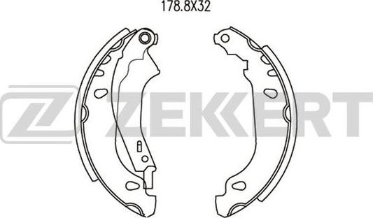 Zekkert BK-4045 - Комплект гальм, барабанний механізм avtolavka.club