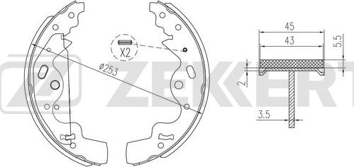 Zekkert BK-4062 - Комплект гальм, барабанний механізм avtolavka.club