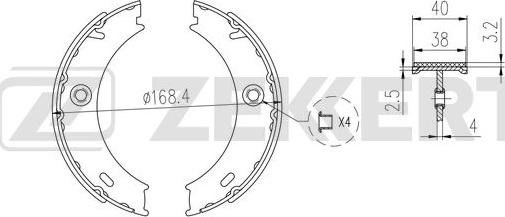 Zekkert BK-4016 - Комплект гальм, барабанний механізм avtolavka.club