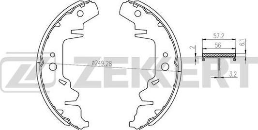 Zekkert BK-4039 - Комплект гальм, барабанний механізм avtolavka.club