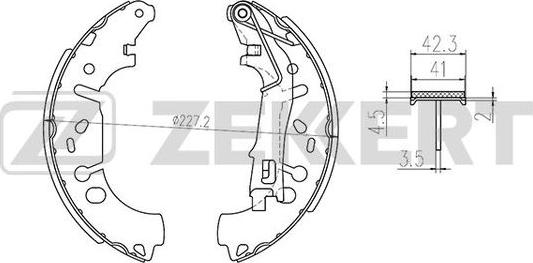 Zekkert BK-4031 - Комплект гальм, барабанний механізм avtolavka.club