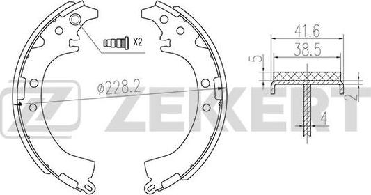 Zekkert BK-4077 - Комплект гальм, барабанний механізм avtolavka.club