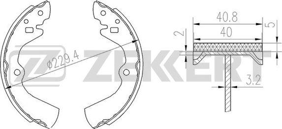 Zekkert BK-4141 - Комплект гальм, барабанний механізм avtolavka.club