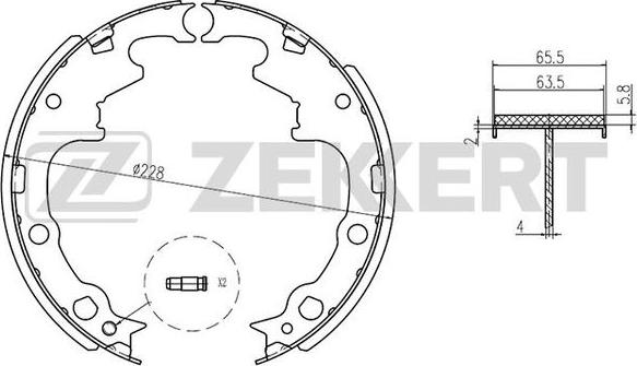 Zekkert BK-4148 - Комплект гальм, барабанний механізм avtolavka.club