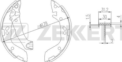 Zekkert BK-4156 - Комплект гальм, барабанний механізм avtolavka.club