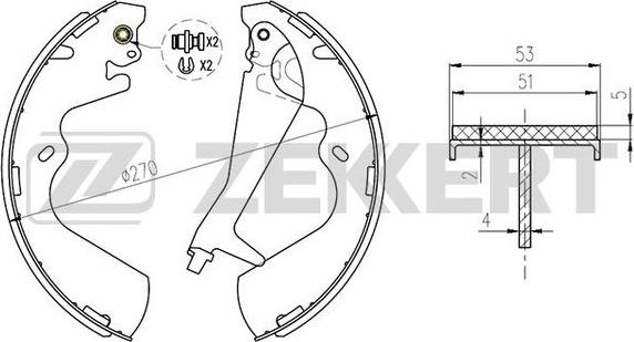 Zekkert BK-4158 - Комплект гальм, барабанний механізм avtolavka.club