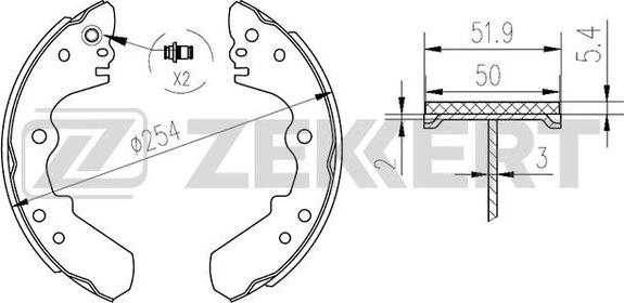 Zekkert BK-4165 - Комплект гальм, барабанний механізм avtolavka.club