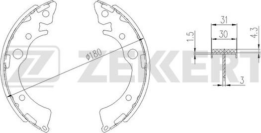 Zekkert BK-4161 - Комплект гальм, барабанний механізм avtolavka.club