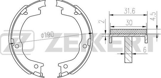 Zekkert BK-4105 - Комплект гальм, барабанний механізм avtolavka.club