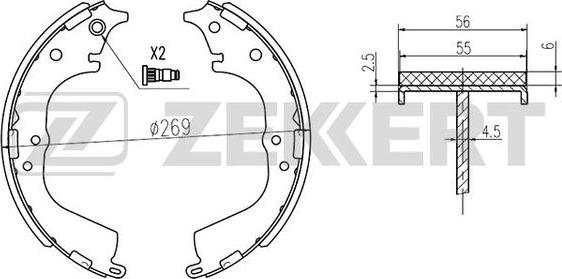 Zekkert BK-4107 - Комплект гальм, барабанний механізм avtolavka.club