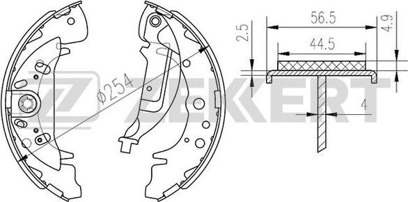 Zekkert BK-4187 - Комплект гальм, барабанний механізм avtolavka.club