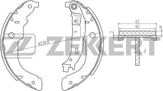 Zekkert BK-4139 - Комплект гальм, барабанний механізм avtolavka.club