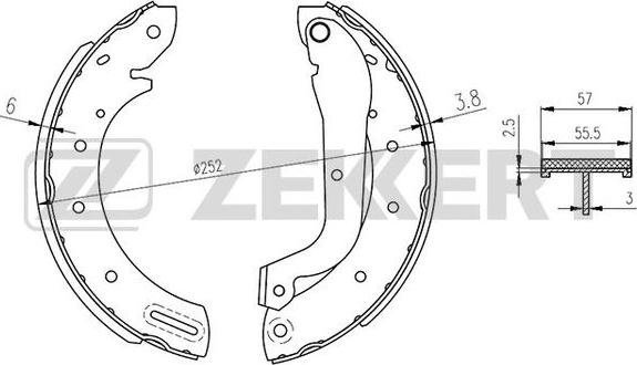 Zekkert BK-4133 - Комплект гальм, барабанний механізм avtolavka.club