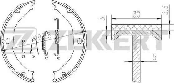 Zekkert BK-4124 - Комплект гальм, барабанний механізм avtolavka.club